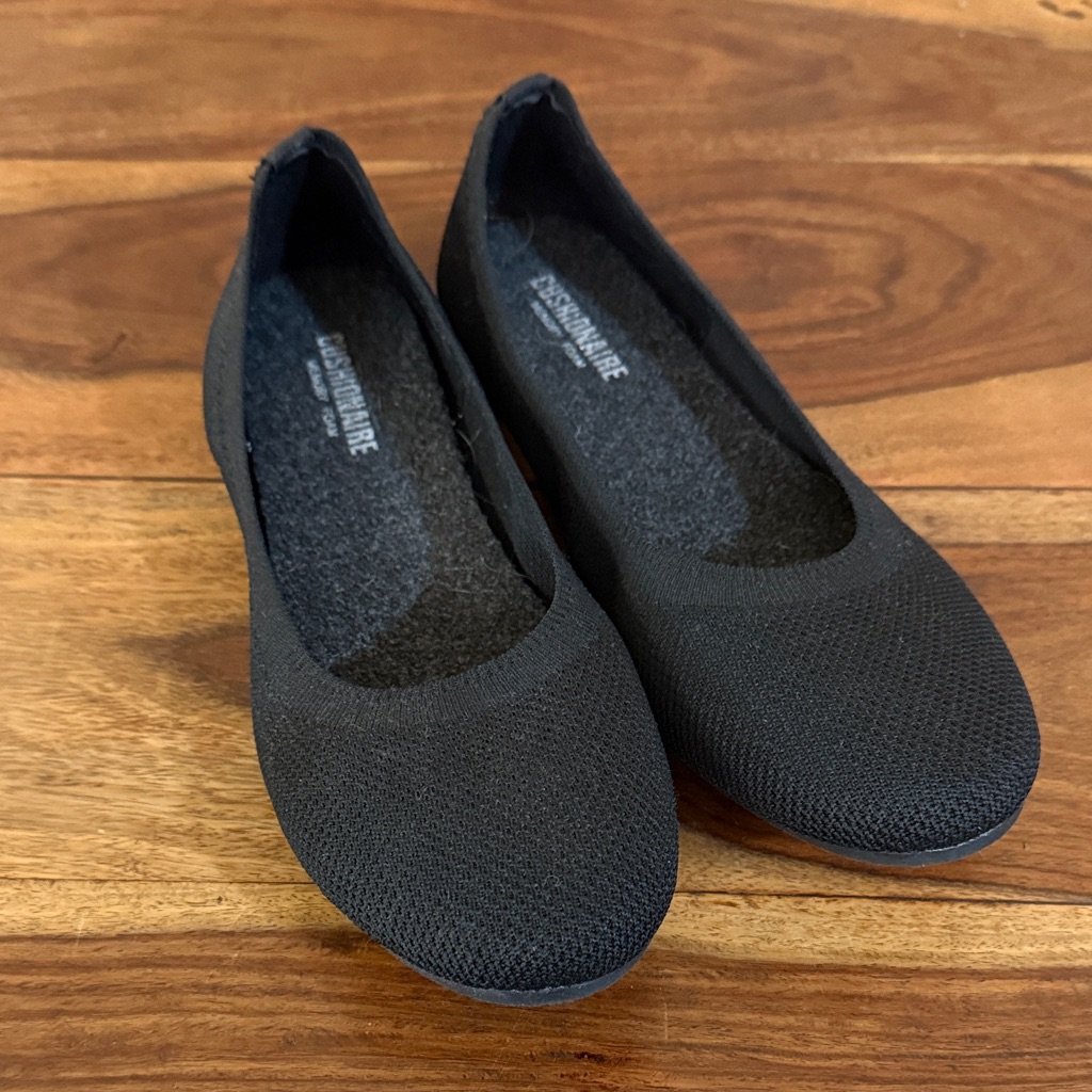 Cushionaire Black Knit Slip-On Ballet Flats